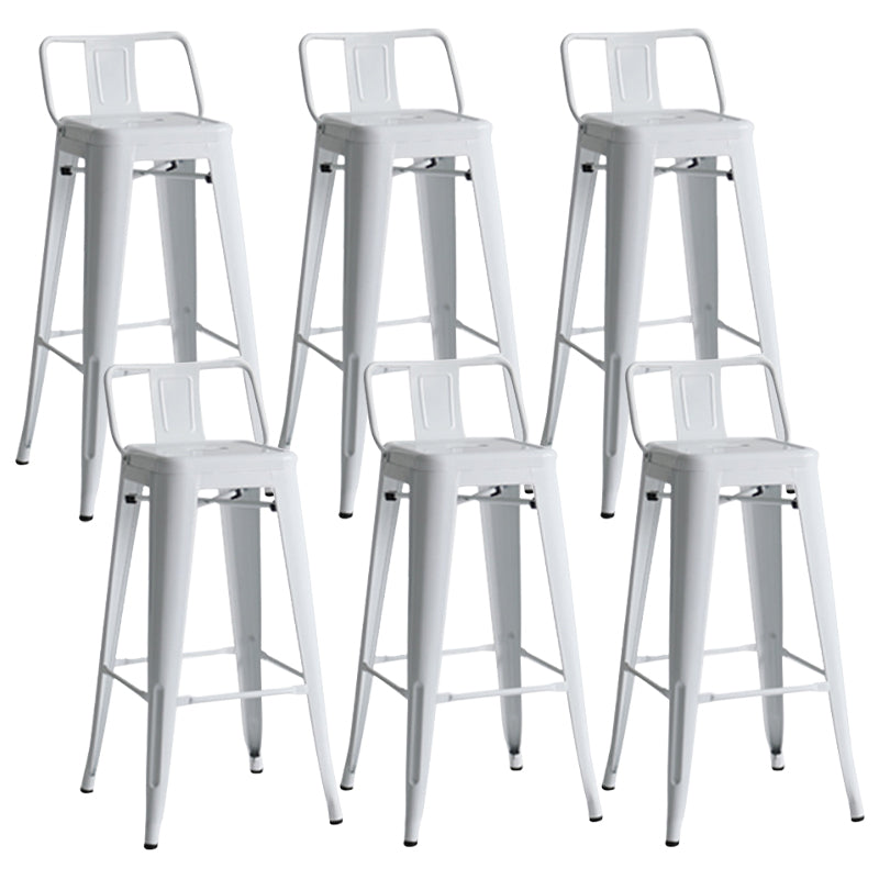 Modern Coffee Shop Counter Stool Square Metal Footrest Bar & Counter Stool