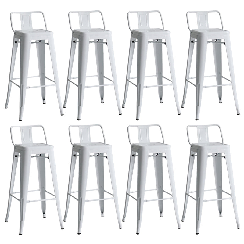 Modern Coffee Shop Counter Stool Square Metal Footrest Bar & Counter Stool