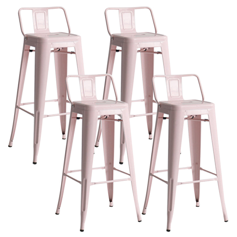 Modern Coffee Shop Counter Stool Square Metal Footrest Bar & Counter Stool