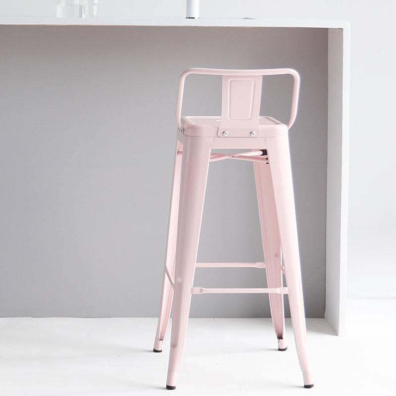 Modern Coffee Shop Counter Stool Square Metal Footrest Bar & Counter Stool