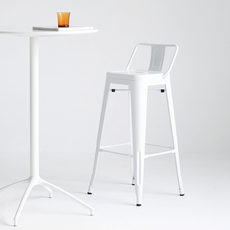 Modern Coffee Shop Counter Stool Square Metal Footrest Bar & Counter Stool