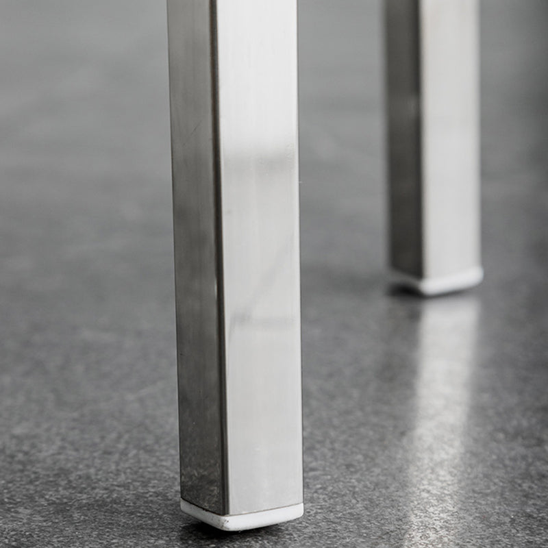 Round Metal Counter Bar Stool Modern Silver Footrest Counter-height Stool