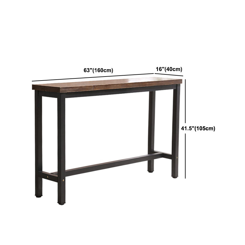 Shop Rectangle Patio Bar Table Trestle Footrest Brown Cocktail Table