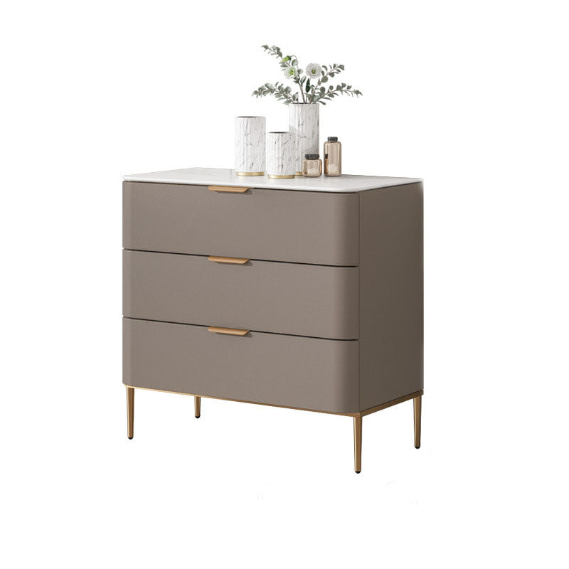Solid Wood Glam Storage Chest Dresser Vertical Storage Chest with Metal Feet