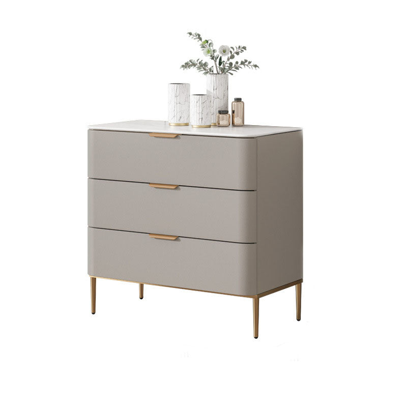 Solid Wood Glam Storage Chest Dresser Vertical Storage Chest with Metal Feet