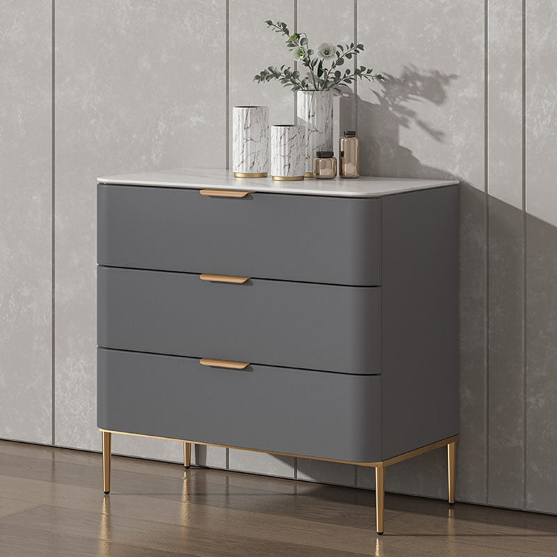 Solid Wood Glam Storage Chest Dresser Vertical Storage Chest with Metal Feet