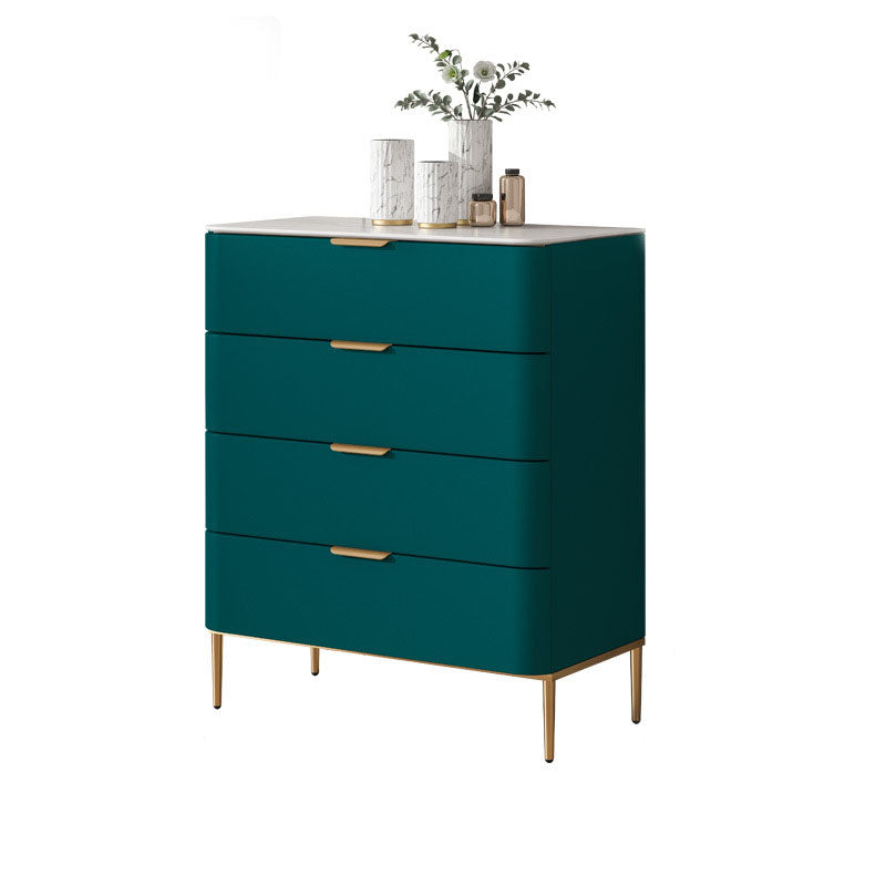 Solid Wood Glam Storage Chest Dresser Vertical Storage Chest with Metal Feet