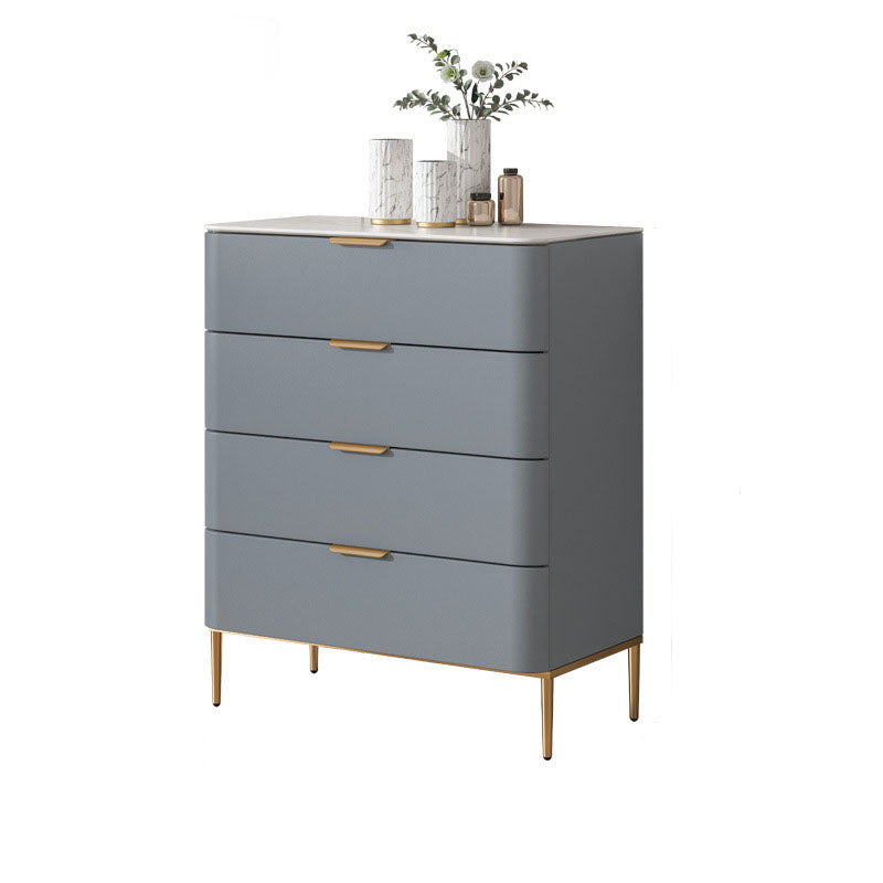 Solid Wood Glam Storage Chest Dresser Vertical Storage Chest with Metal Feet