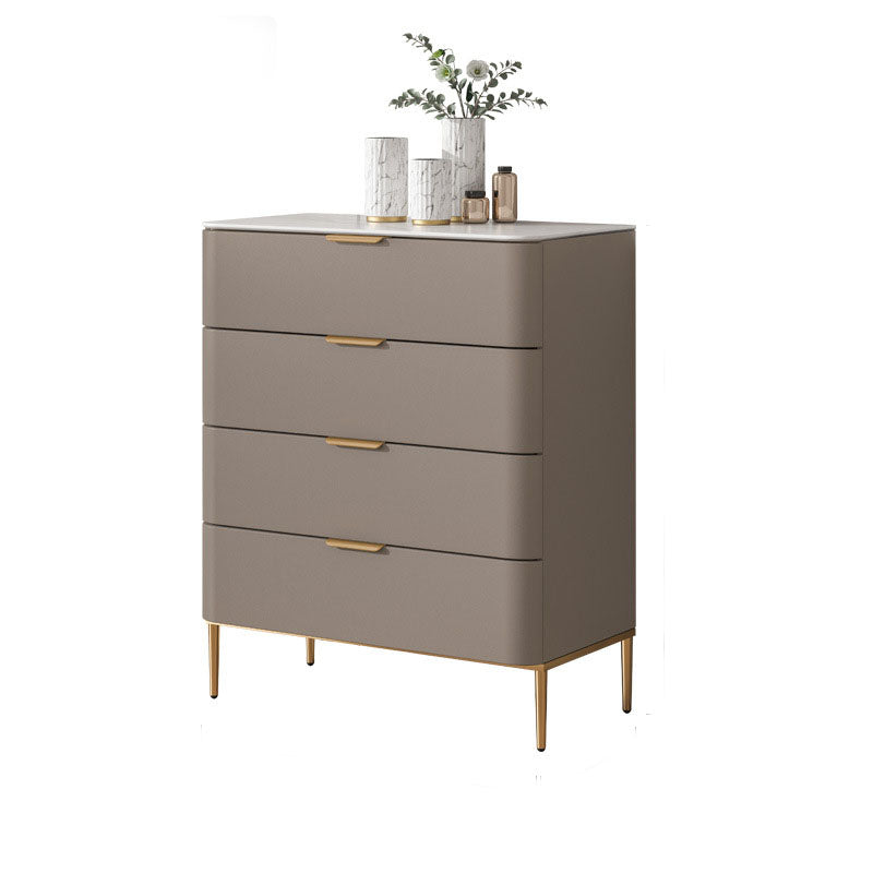Solid Wood Glam Storage Chest Dresser Vertical Storage Chest with Metal Feet