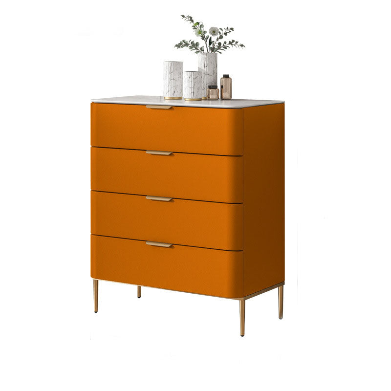 Solid Wood Glam Storage Chest Dresser Vertical Storage Chest with Metal Feet