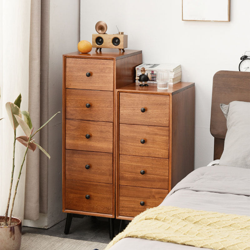 Contemporary Chest Vertical Solid Wood Lingerie Chest without Mirror