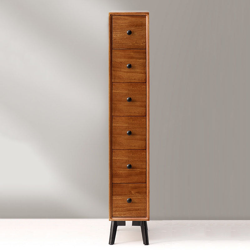 Contemporary Chest Vertical Solid Wood Lingerie Chest without Mirror