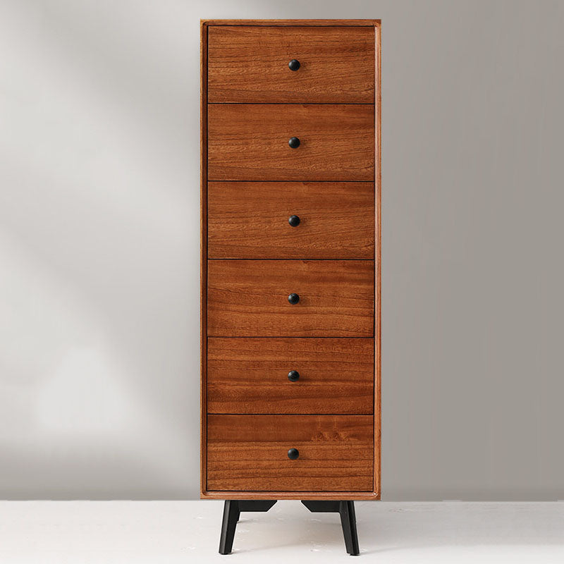 Contemporary Chest Vertical Solid Wood Lingerie Chest without Mirror