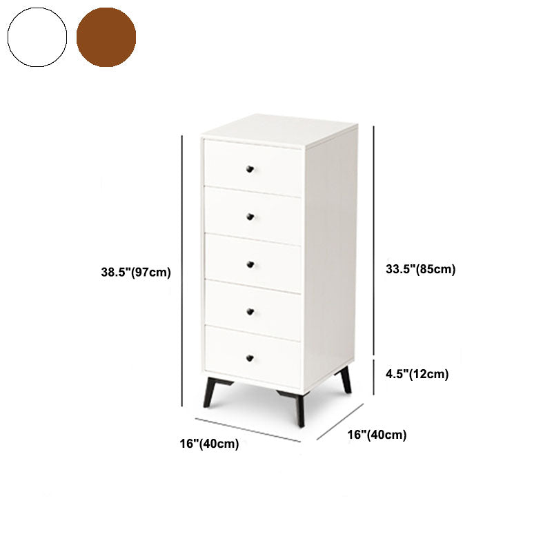 Contemporary Chest Vertical Solid Wood Lingerie Chest without Mirror