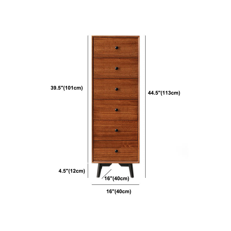 Contemporary Chest Vertical Solid Wood Lingerie Chest without Mirror