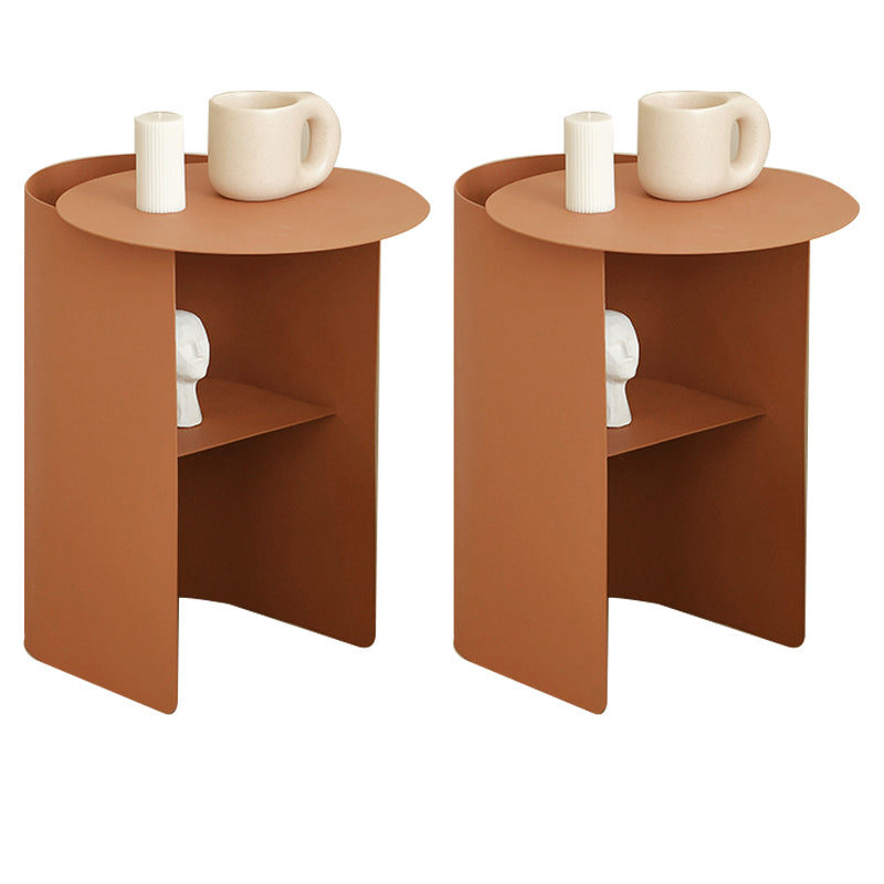 Metal Nightstand Lower Shelf Accent Table Nightstand for Bedroom