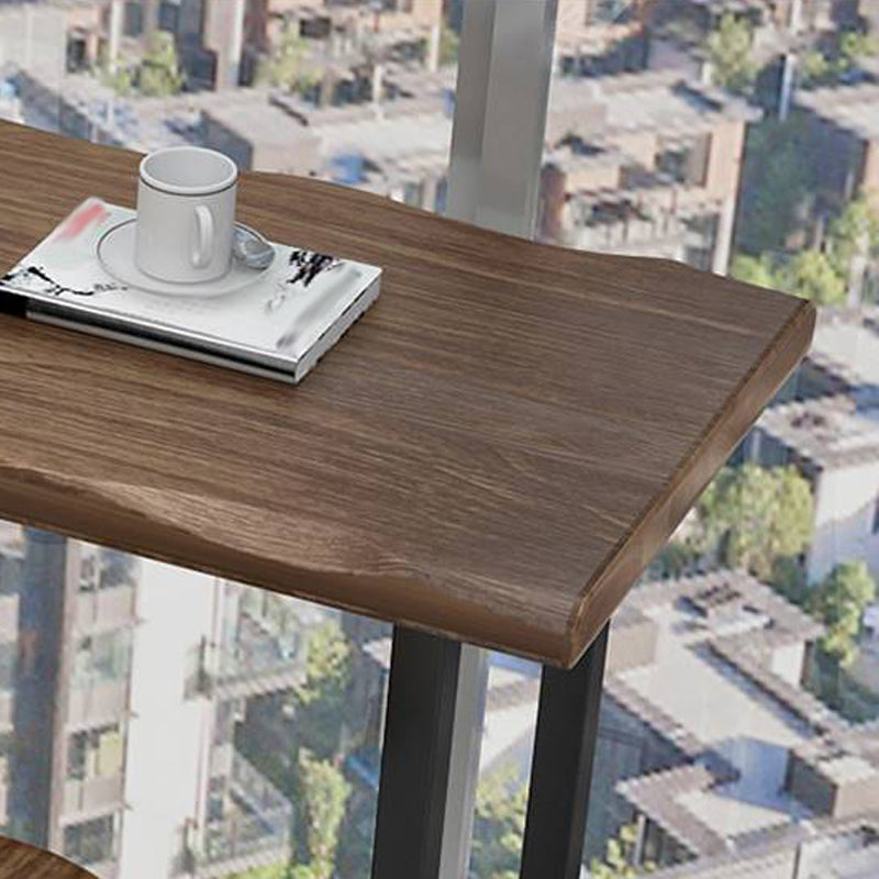Modern 1/3 Pieces Bar Table Set Rectangle Pine Wood Counter Table with Stools for Balcony