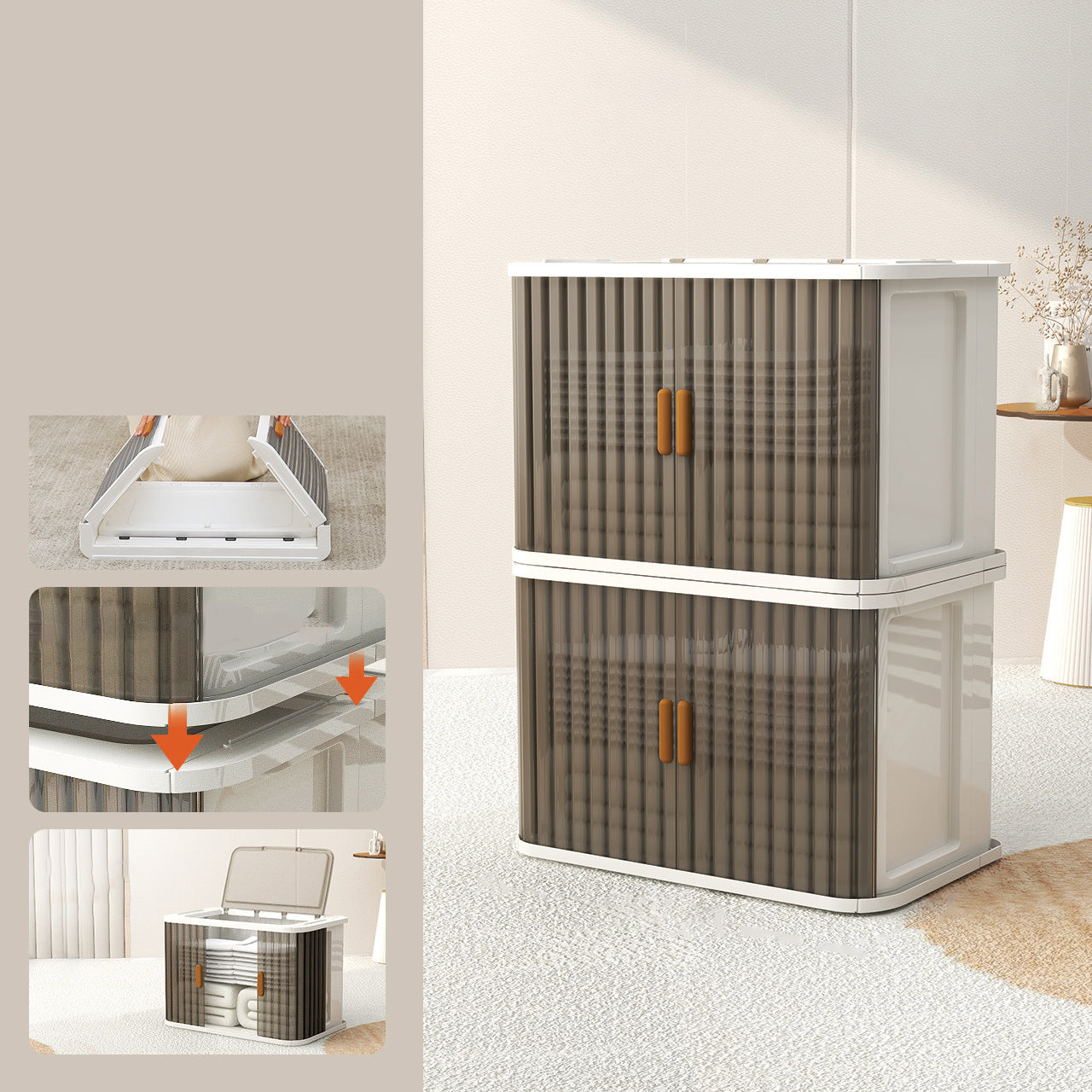 Modern Style Wooden Wardrobe Plastic Freestanding Wardrobe Closet for Bedroom