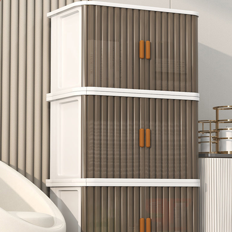 Modern Style Wooden Wardrobe Plastic Freestanding Wardrobe Closet for Bedroom