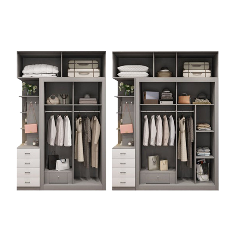 Grey and White Wardrobe Cabinet Contemporary Wardrobe Armoire