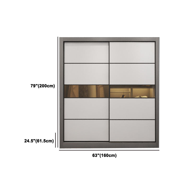 Grey and White Wardrobe Cabinet Contemporary Wardrobe Armoire