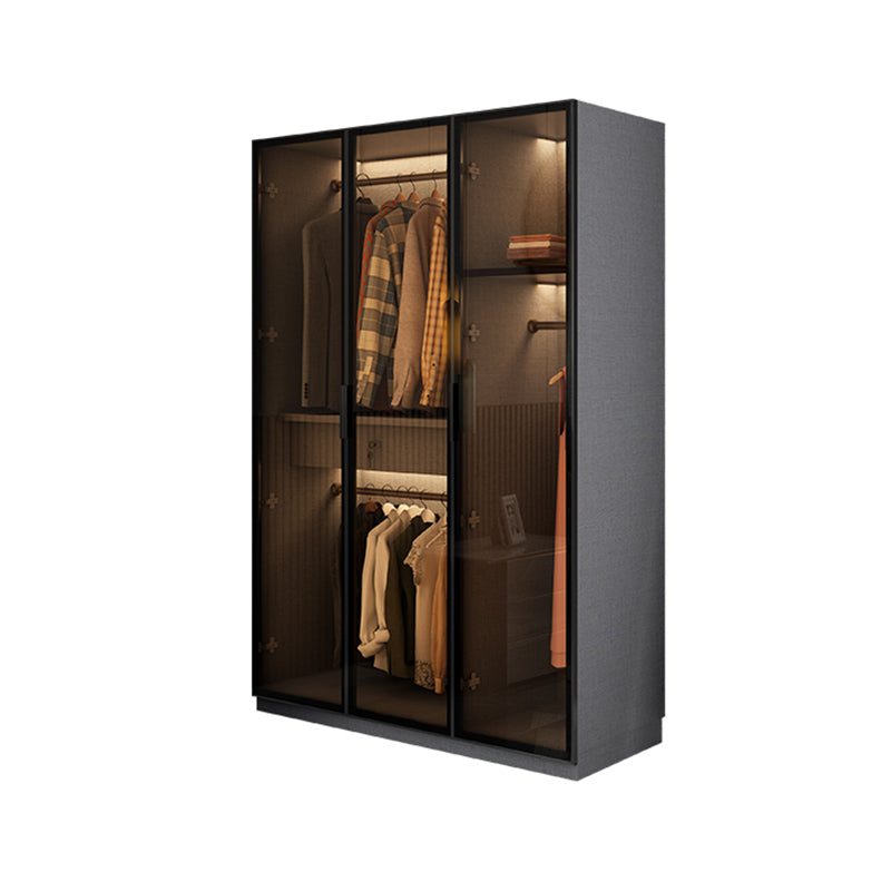 Contemporary Style Wardrobe Gray Colour Wooden Wardrobe Closet