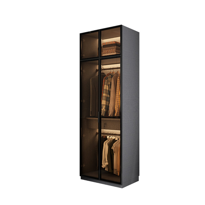 Contemporary Style Wardrobe Gray Colour Wooden Wardrobe Closet