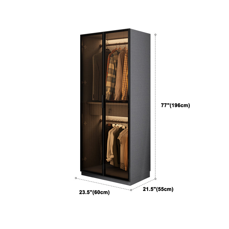 Contemporary Style Wardrobe Gray Colour Wooden Wardrobe Closet