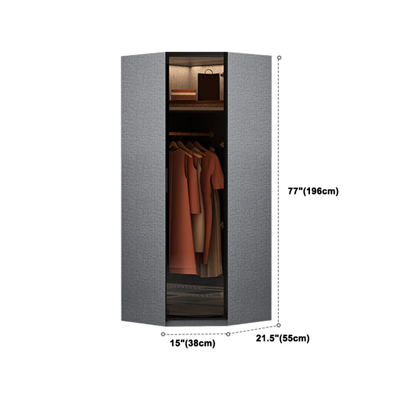 Contemporary Style Wardrobe Gray Colour Wooden Wardrobe Closet