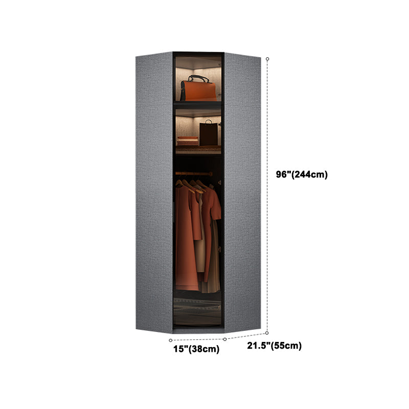 Contemporary Style Wardrobe Gray Colour Wooden Wardrobe Closet
