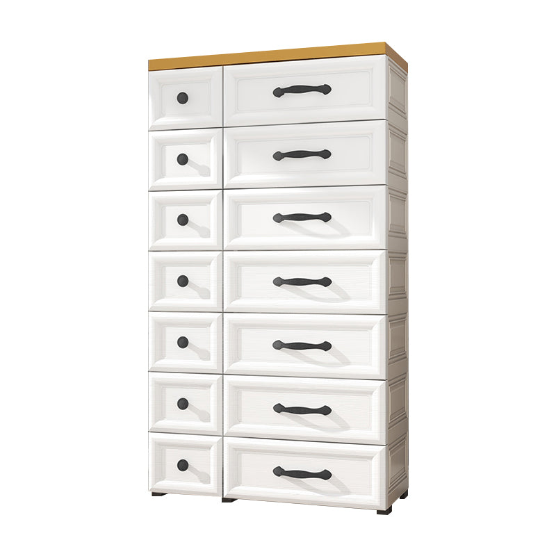 Modern Style Non-Hanging Armoire Plastic Wardrobe Closet with Drawers