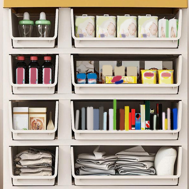 Modern Style Non-Hanging Armoire Plastic Wardrobe Closet with Drawers