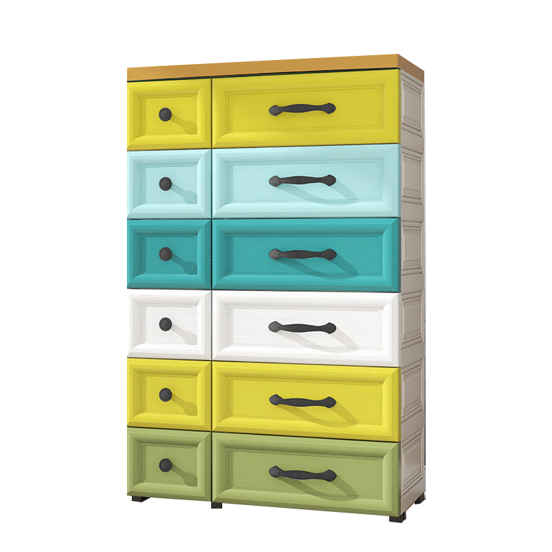 Modern Style Non-Hanging Armoire Plastic Wardrobe Closet with Drawers