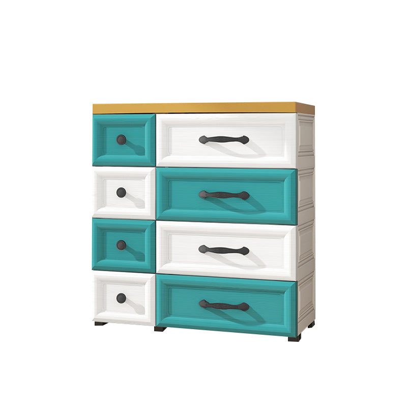 Modern Style Non-Hanging Armoire Plastic Wardrobe Closet with Drawers