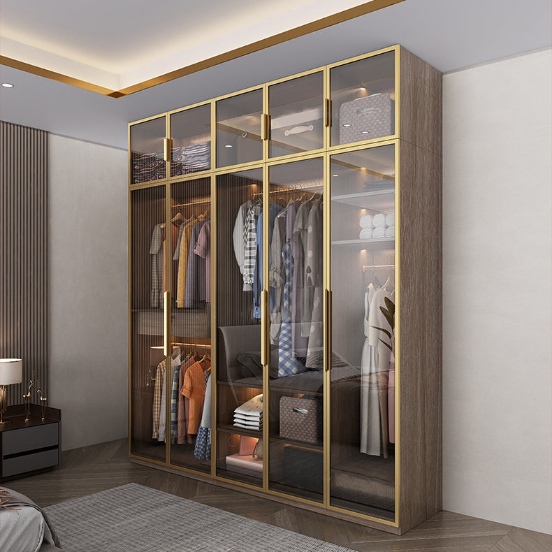 Contemporary Style Wardrobe Natural Colour Wooden Wardrobe Closet