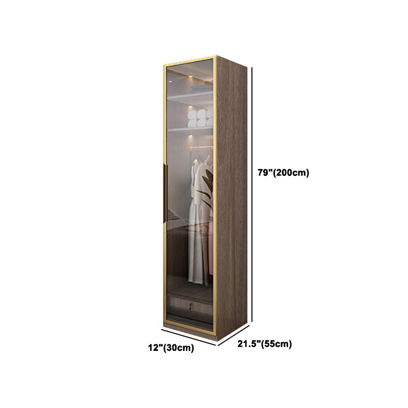 Contemporary Style Wardrobe Natural Colour Wooden Wardrobe Closet