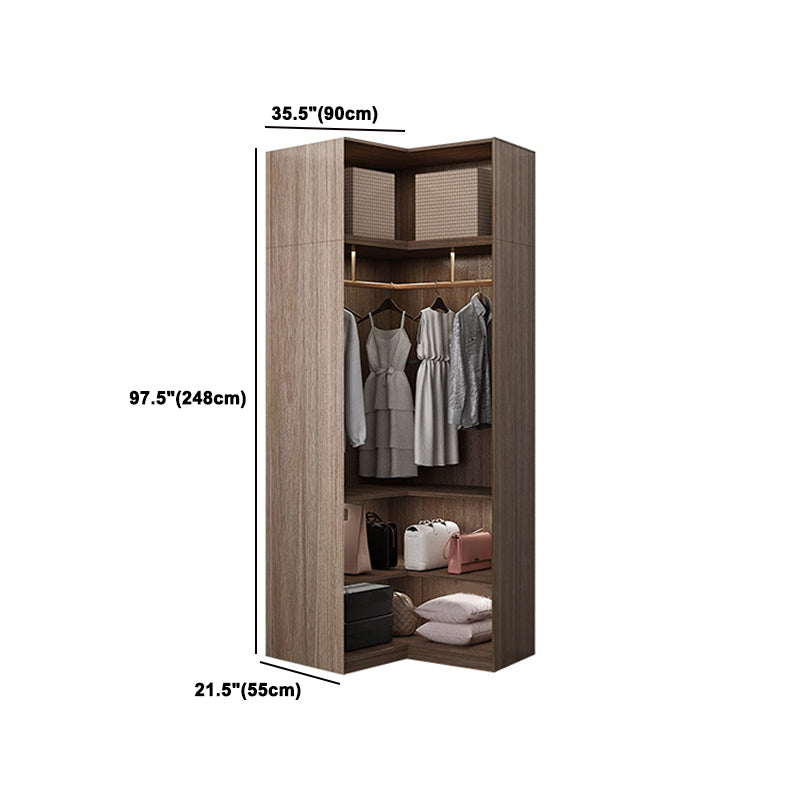 Contemporary Style Wardrobe Natural Colour Wooden Wardrobe Closet