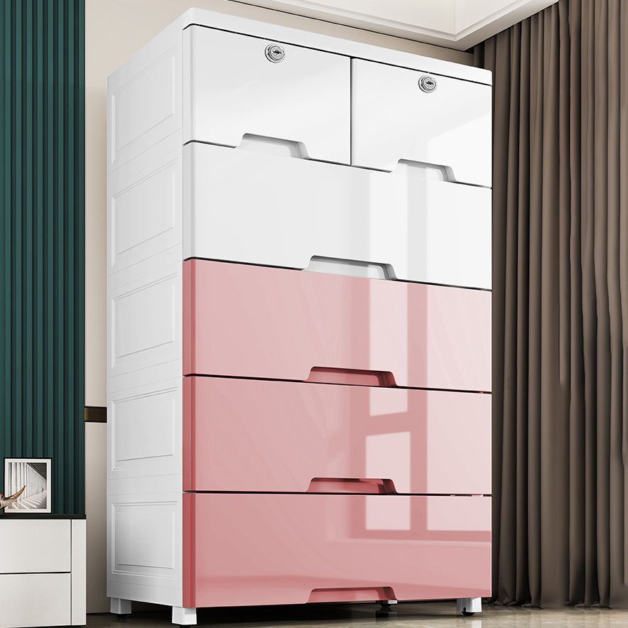 Plastic Storage Cabinet Modern Non-Hanging Wardrobe Armoire for Home