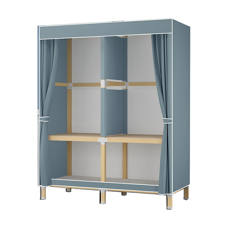 Contemporary Style Wardrobe Solid Wood Wardrobe Closet with Garment Rod