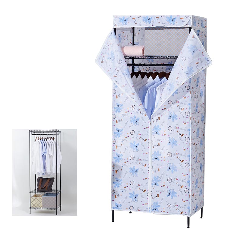 Contemporary Style Wardrobe Metal Wardrobe Closet with Adjustable Shelves