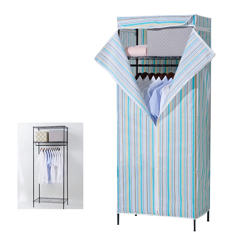 Contemporary Style Wardrobe Metal Wardrobe Closet with Adjustable Shelves