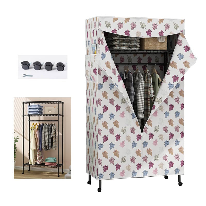 Contemporary Style Wardrobe Metal Wardrobe Closet with Adjustable Shelves