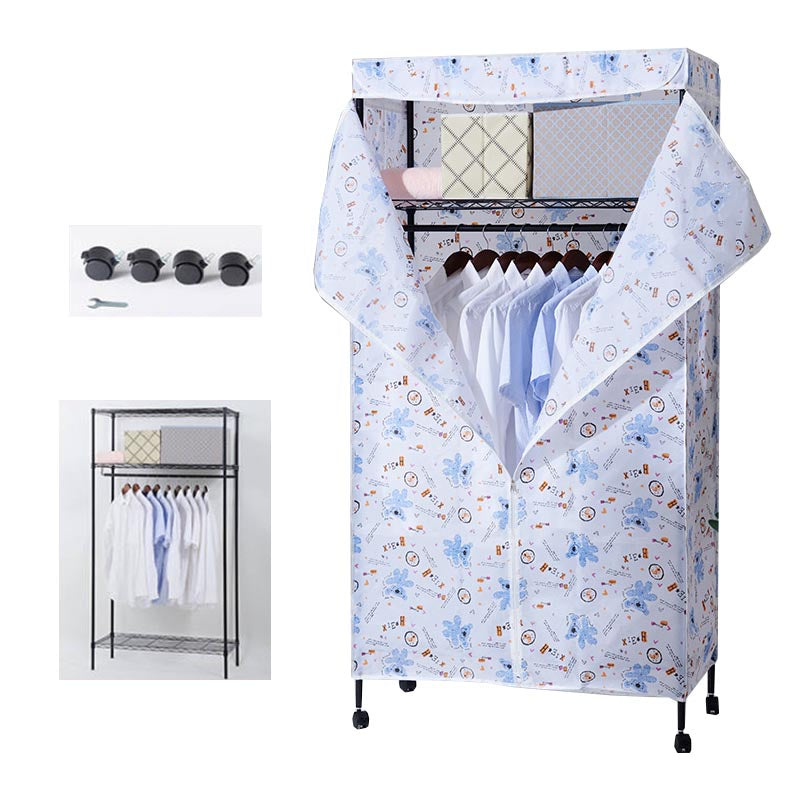 Contemporary Style Wardrobe Metal Wardrobe Closet with Adjustable Shelves