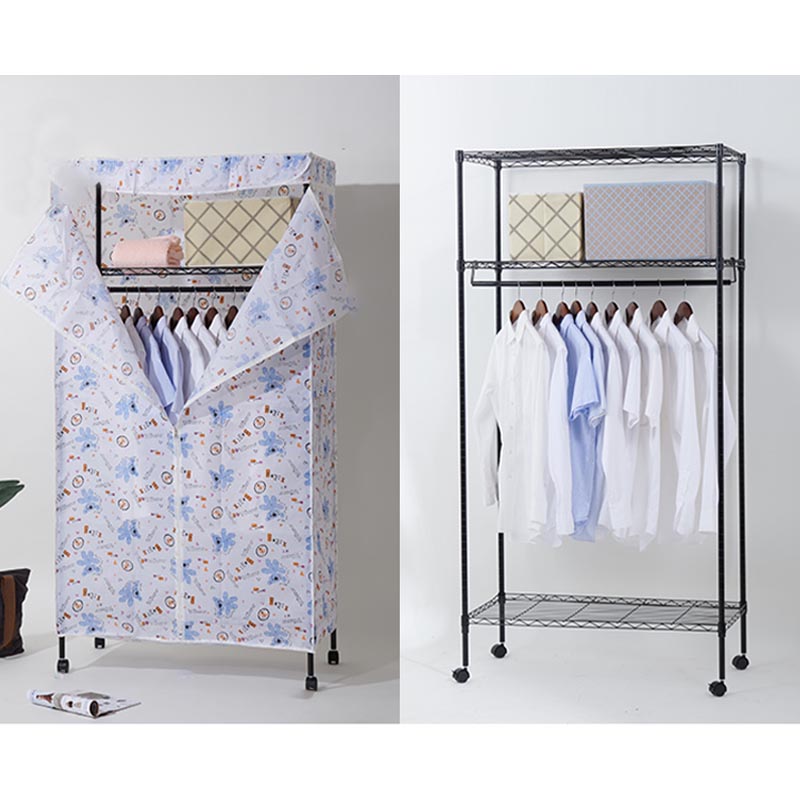 Contemporary Style Wardrobe Metal Wardrobe Closet with Adjustable Shelves
