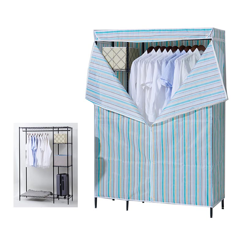 Contemporary Style Wardrobe Metal Wardrobe Closet with Adjustable Shelves