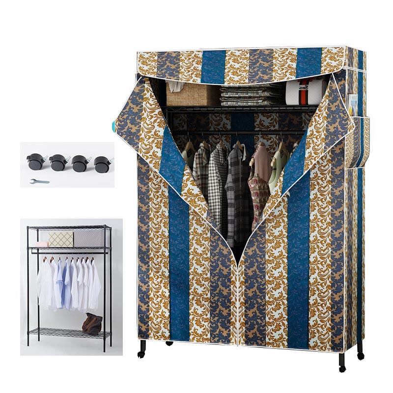 Contemporary Style Wardrobe Metal Wardrobe Closet with Adjustable Shelves