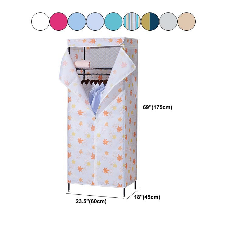 Contemporary Style Wardrobe Metal Wardrobe Closet with Adjustable Shelves