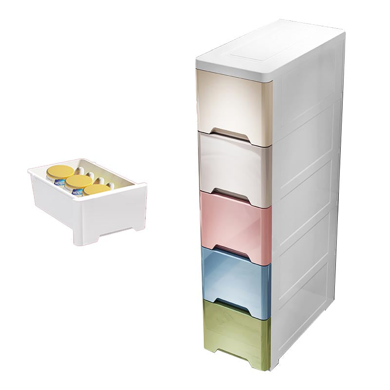 Contemporary Storage Cabinet Plastic Wardrobe Armoire with Drawer