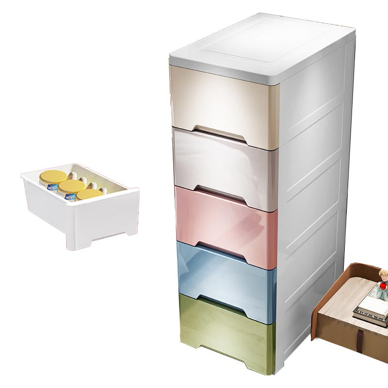 Contemporary Storage Cabinet Plastic Wardrobe Armoire with Drawer