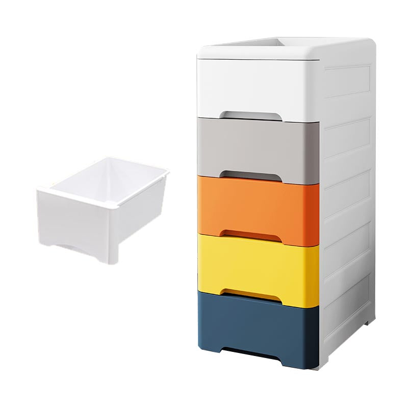 Contemporary Storage Cabinet Plastic Wardrobe Armoire with Drawer